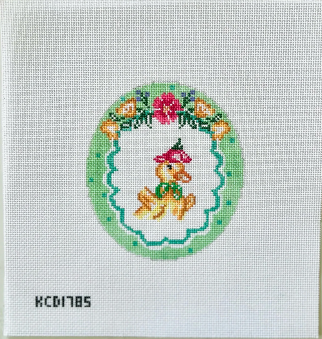 Polka Dot Easter Vignette Duck Oval