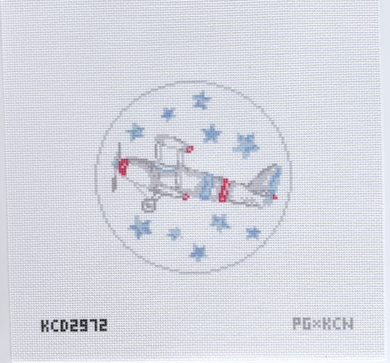 Biplane with Stars Printed Canvas