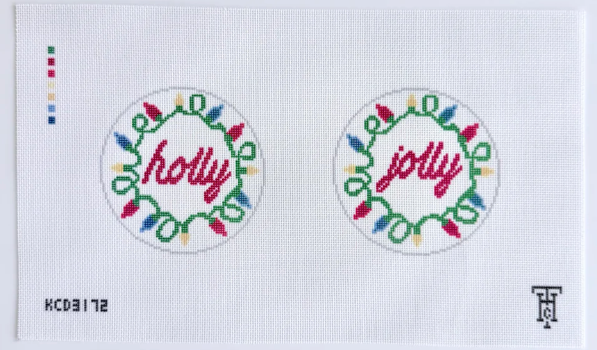 Holly Jolly Ornaments Printed Canvas