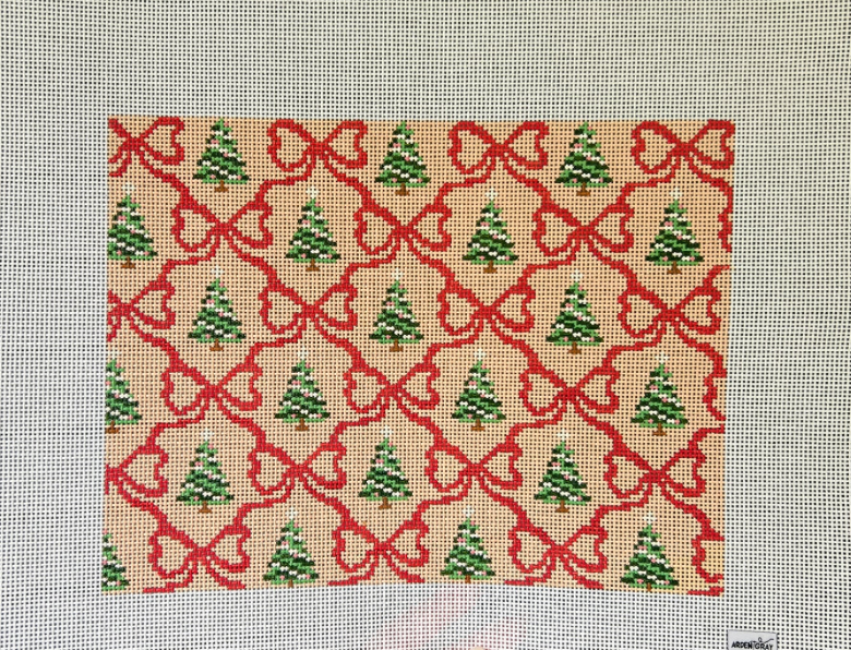 Christmas Bow Trellis Pillow