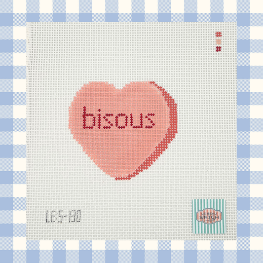 Bisous Valentine's Day French Conversation Heart