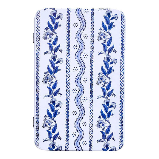 Printed Tin Box with Magnet - Blue Emma Stripe