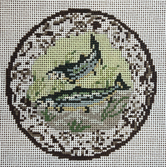 Transferware Salmon Plate