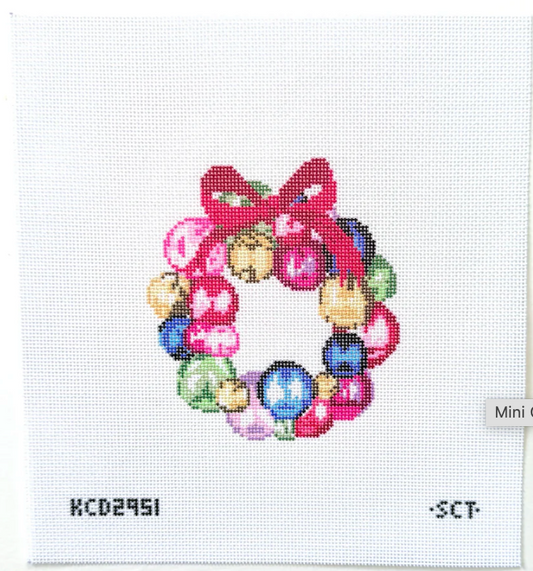 Mini Glass Ornament Wreath Printed Canvas