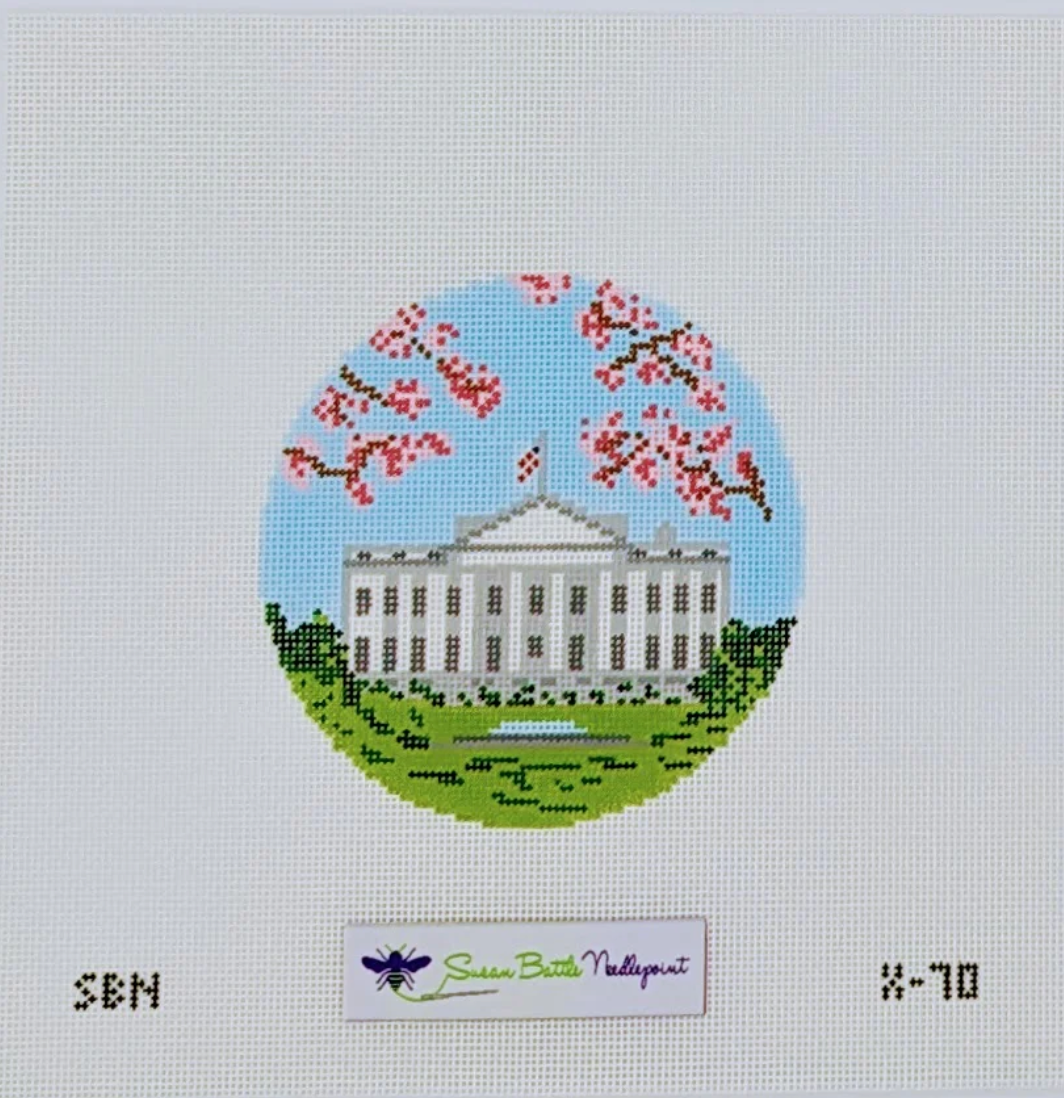 White House with Cherry Blossoms