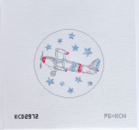 Biplane with Stars Printed Canvas 