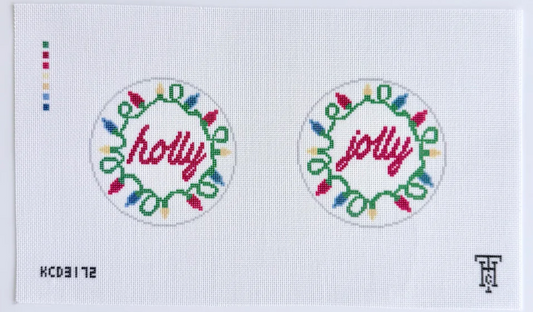 Holly Jolly Ornaments Printed Canvas