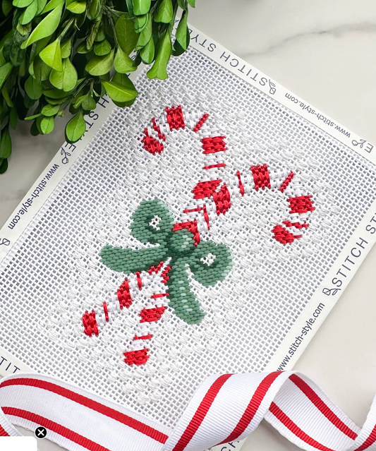 Candy Canes with Green Bows