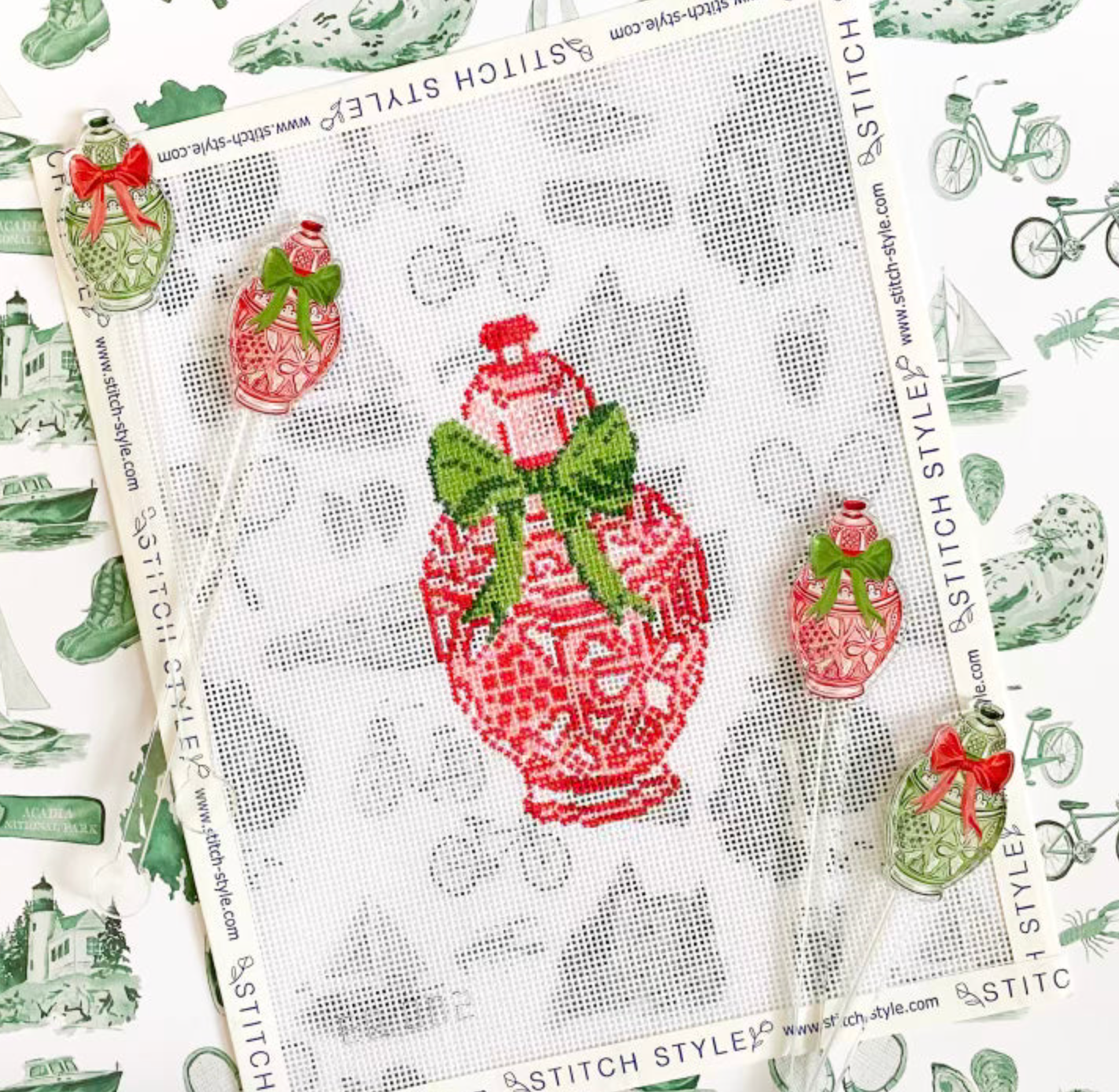 Emily Quigley: Red Ginger Jar with Green Bow