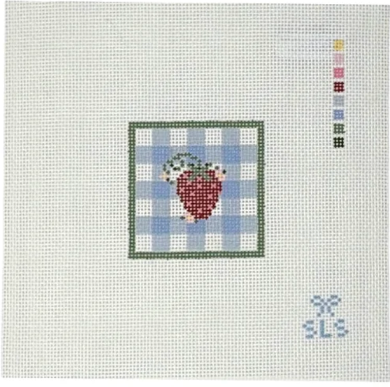 Blue Gingham Strawberry Mini