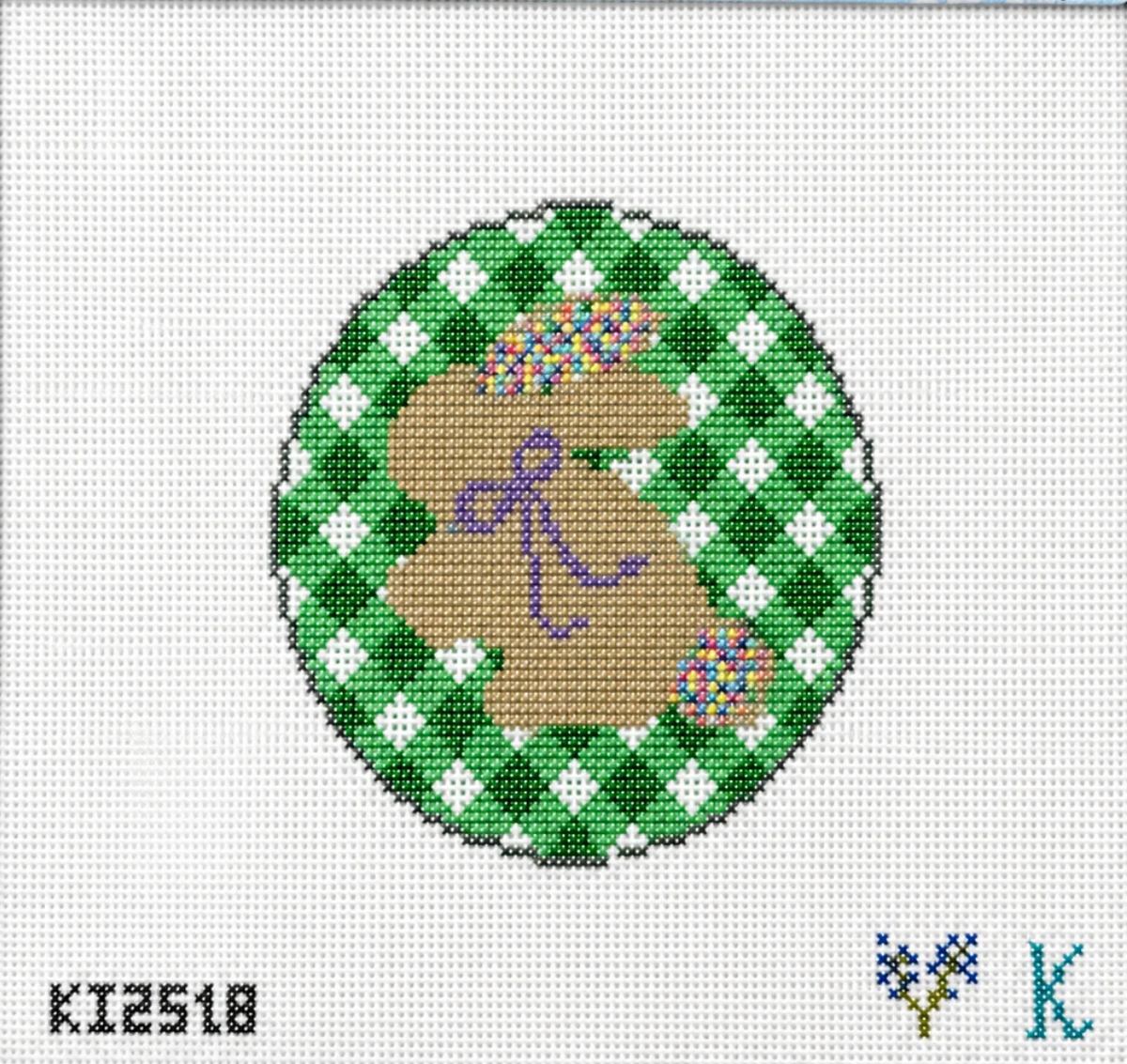 Bunny with Sprinkle Ears - Green Gingham