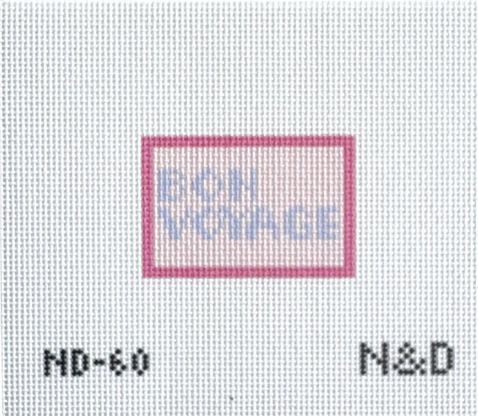 Bon Voyage Luggage Tag Needlepoint Canvas